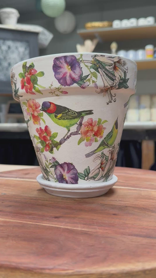 Napkin-Beautiful Birds & Tropical flowers