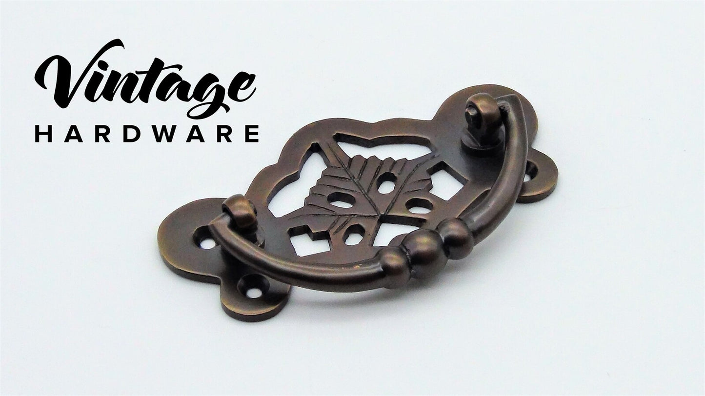 Drawer Pull-Antique Brass Maple leaf 10 left!