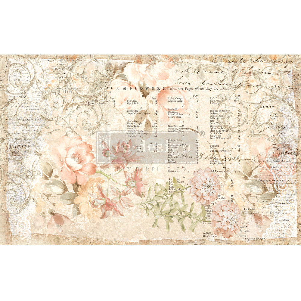 Redesign Fiber Tissue - Floral Parchment
