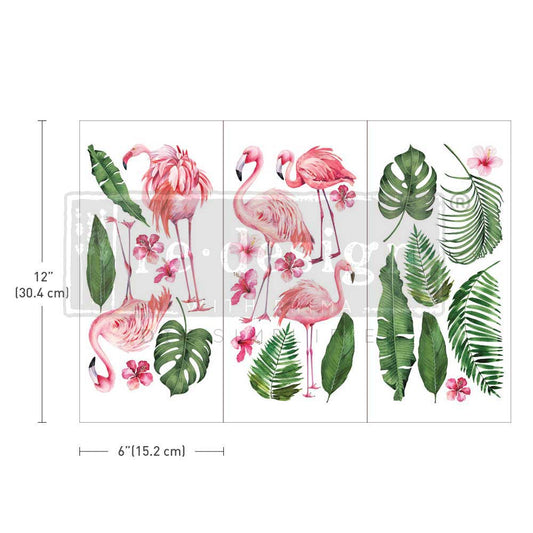 Redesign Decor transfer-Flamingo Pink Small 3 sheets