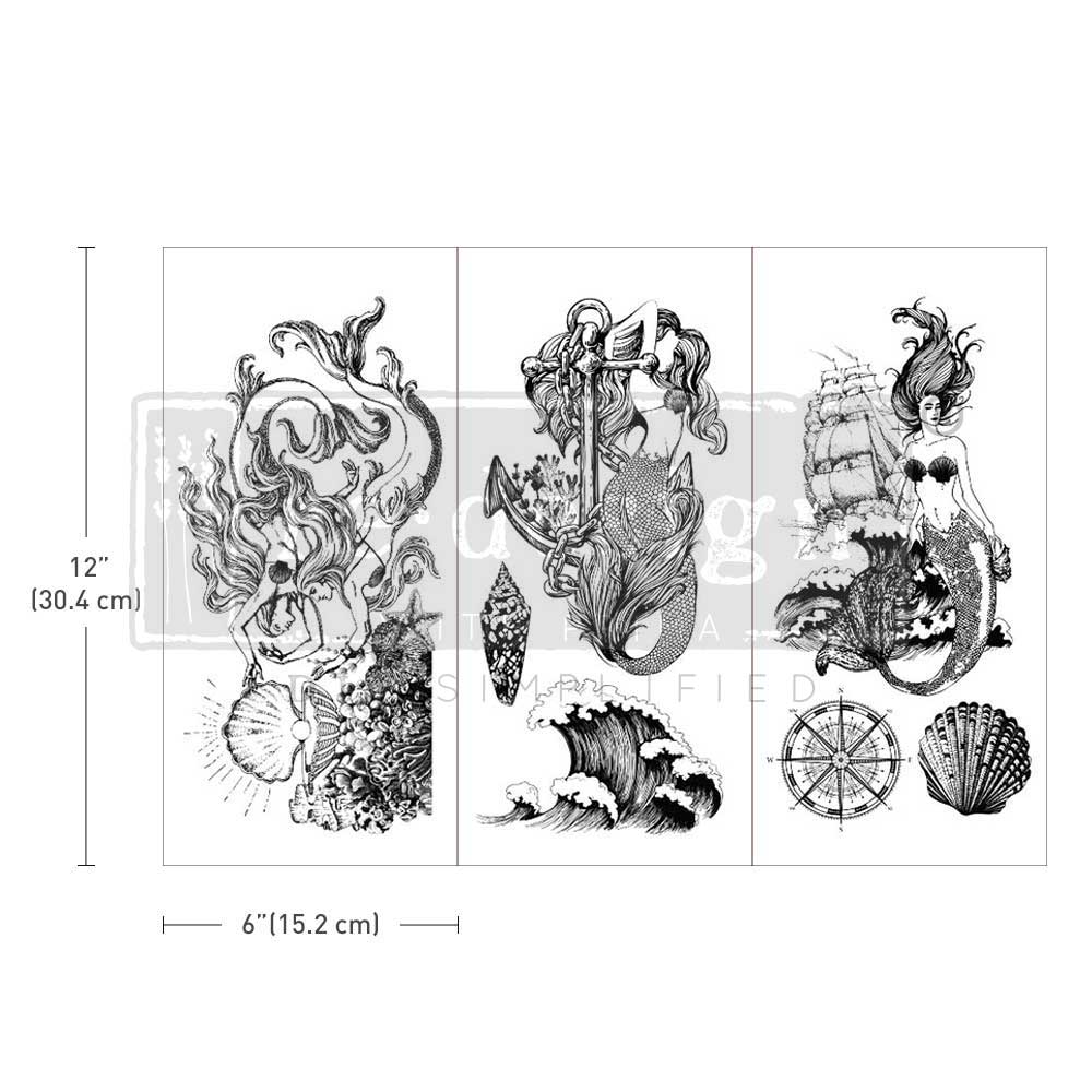 Redesign Decor transfer-Mermaid Treasure-Small 3 Sheets