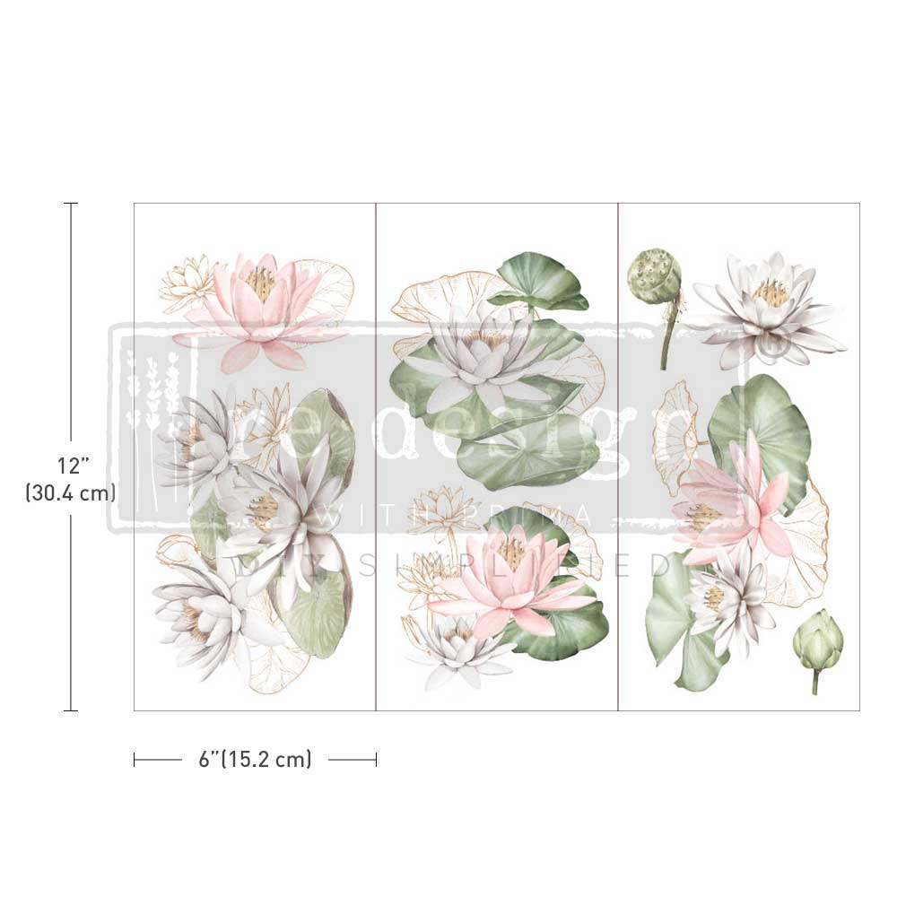 Redesign Decor transfer-Water Lillies-Small 3 sheets
