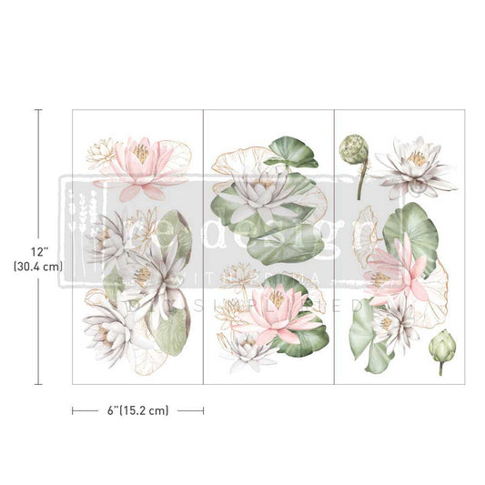 Redesign Decor transfer-Water Lillies-Small 3 sheets