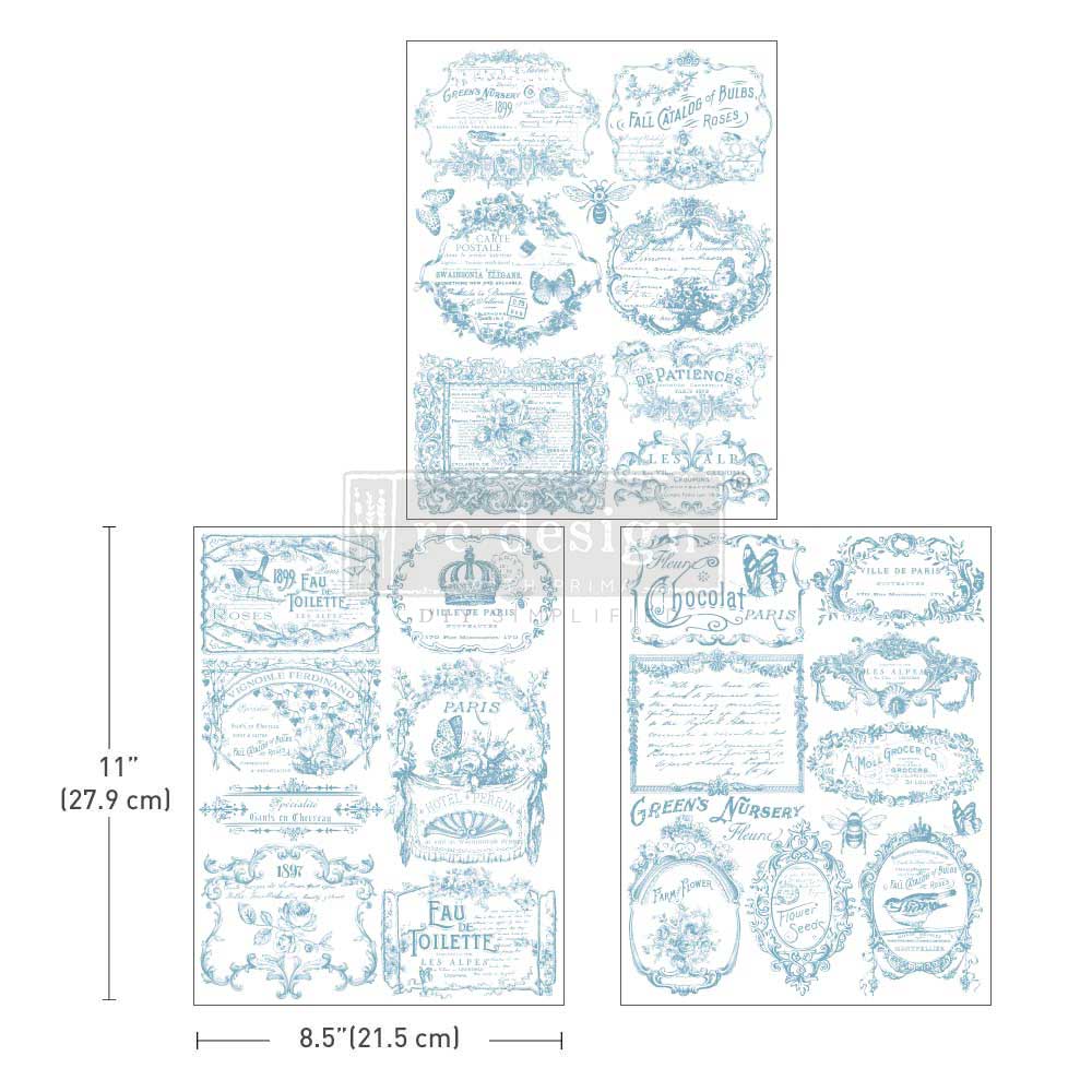 Redesign Decor transfer-Vintage Labels 1-NEW MIDDY SIZE