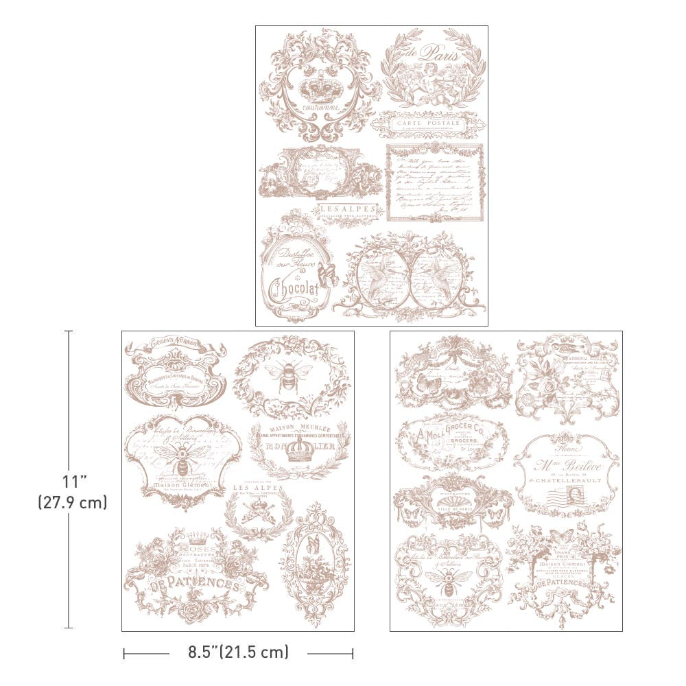 Redesign Decor transfer-Vintage Labels 11-NEW MIDDY SIZE