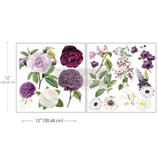 Redesign Decor transfer-Majestic Blooms- MAXI SIZE-2 sheets
