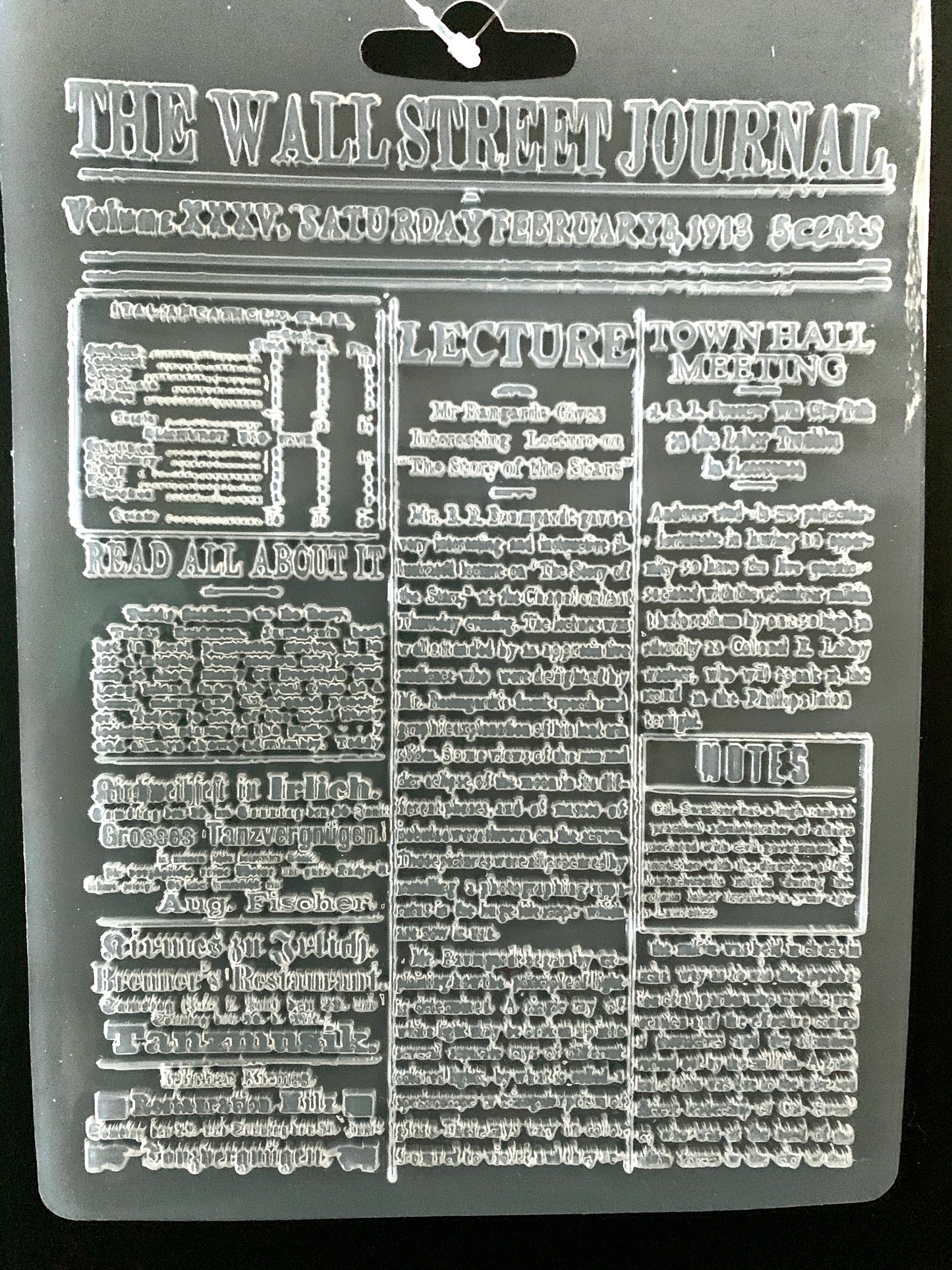 Texture Impression mould -Wall St Journal