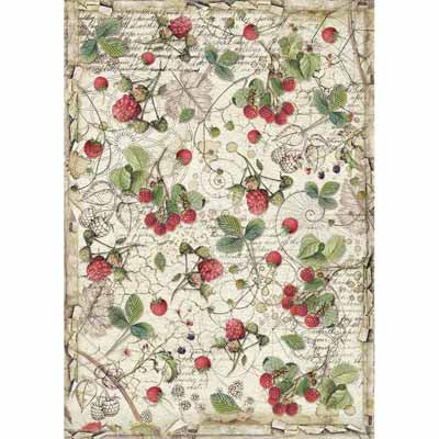 Rice paper-Raspberries A4