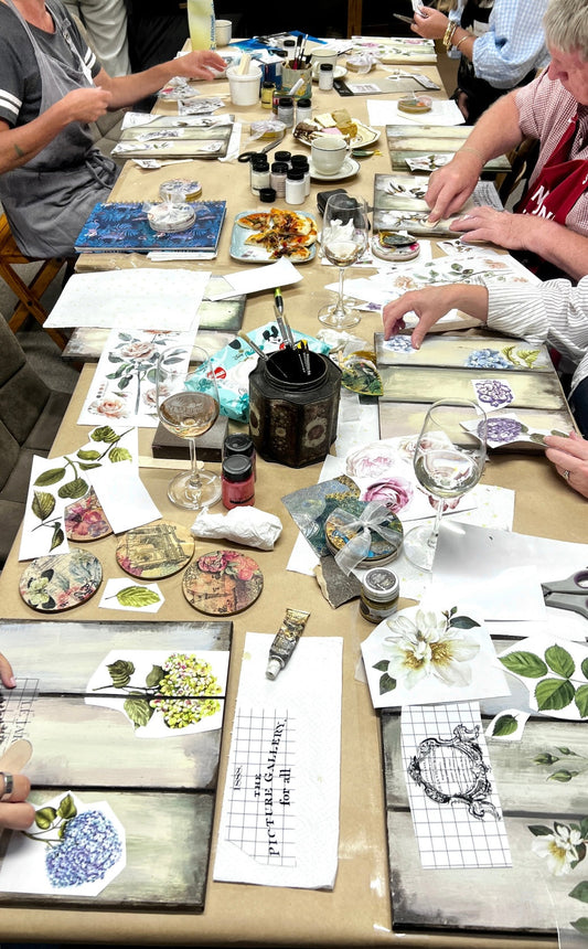 Students enjoying creative art workshop at Newton's Paints Nelson location