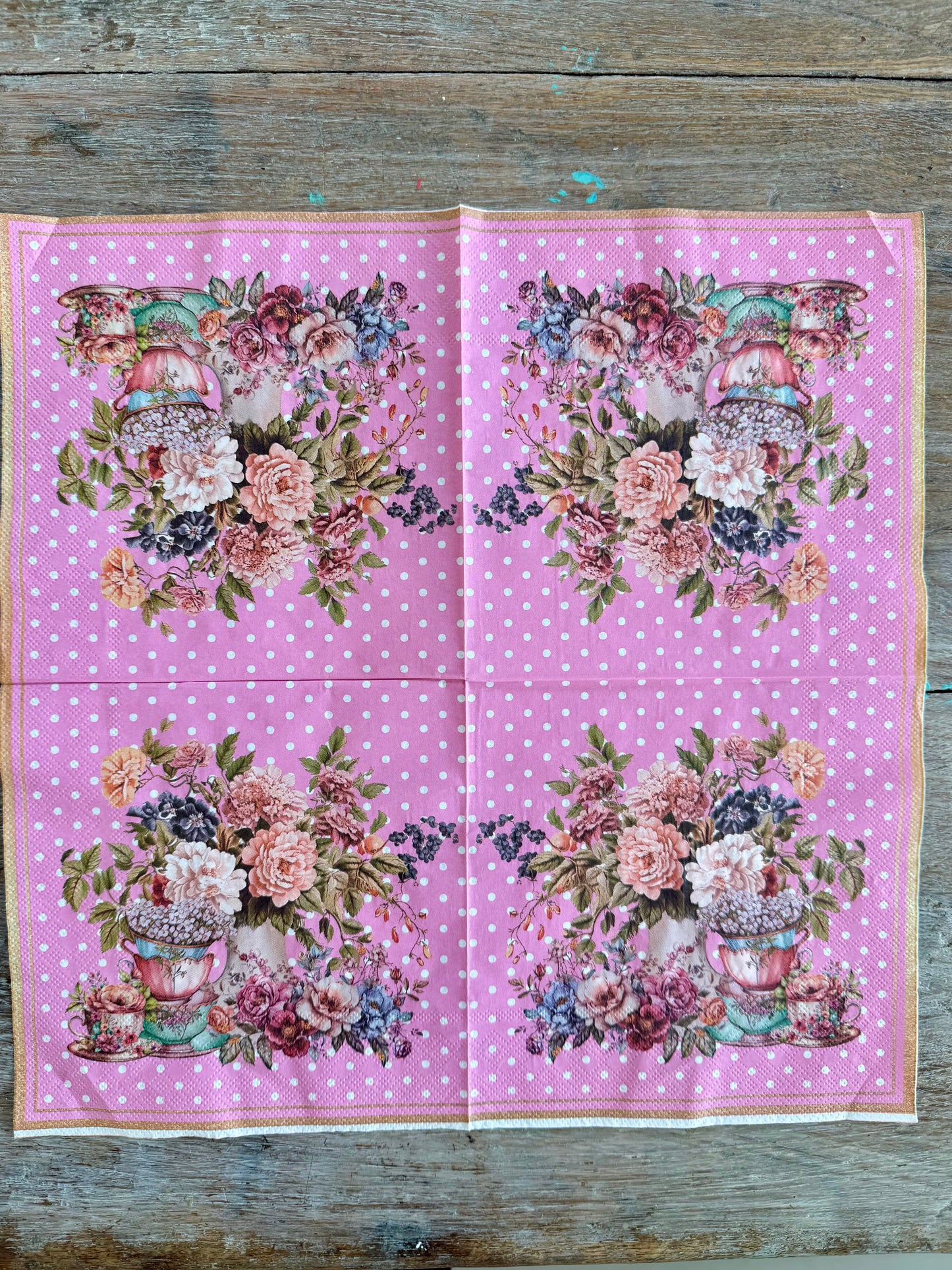 Napkin-Peonies at Afternoon Tea