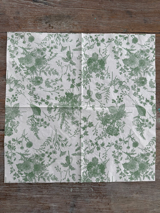 Napkin-Gorgeous Green Florals