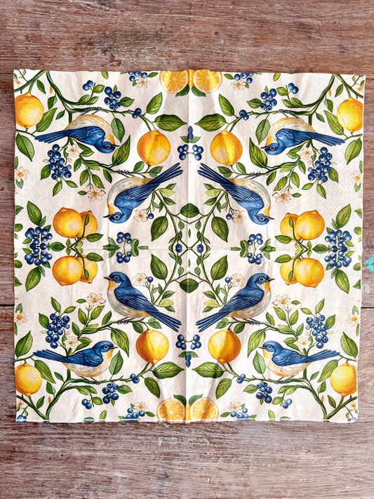 Napkin- Blueberry Birds