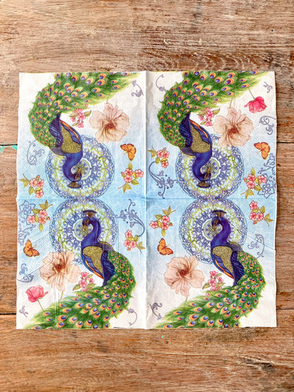 Napkin- Magnificent Peacock-French Collection.