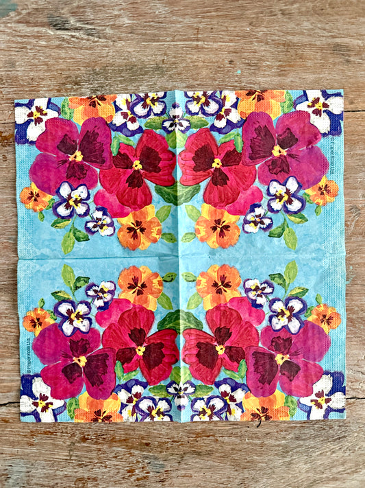 Designer Napkin-Pansy Power