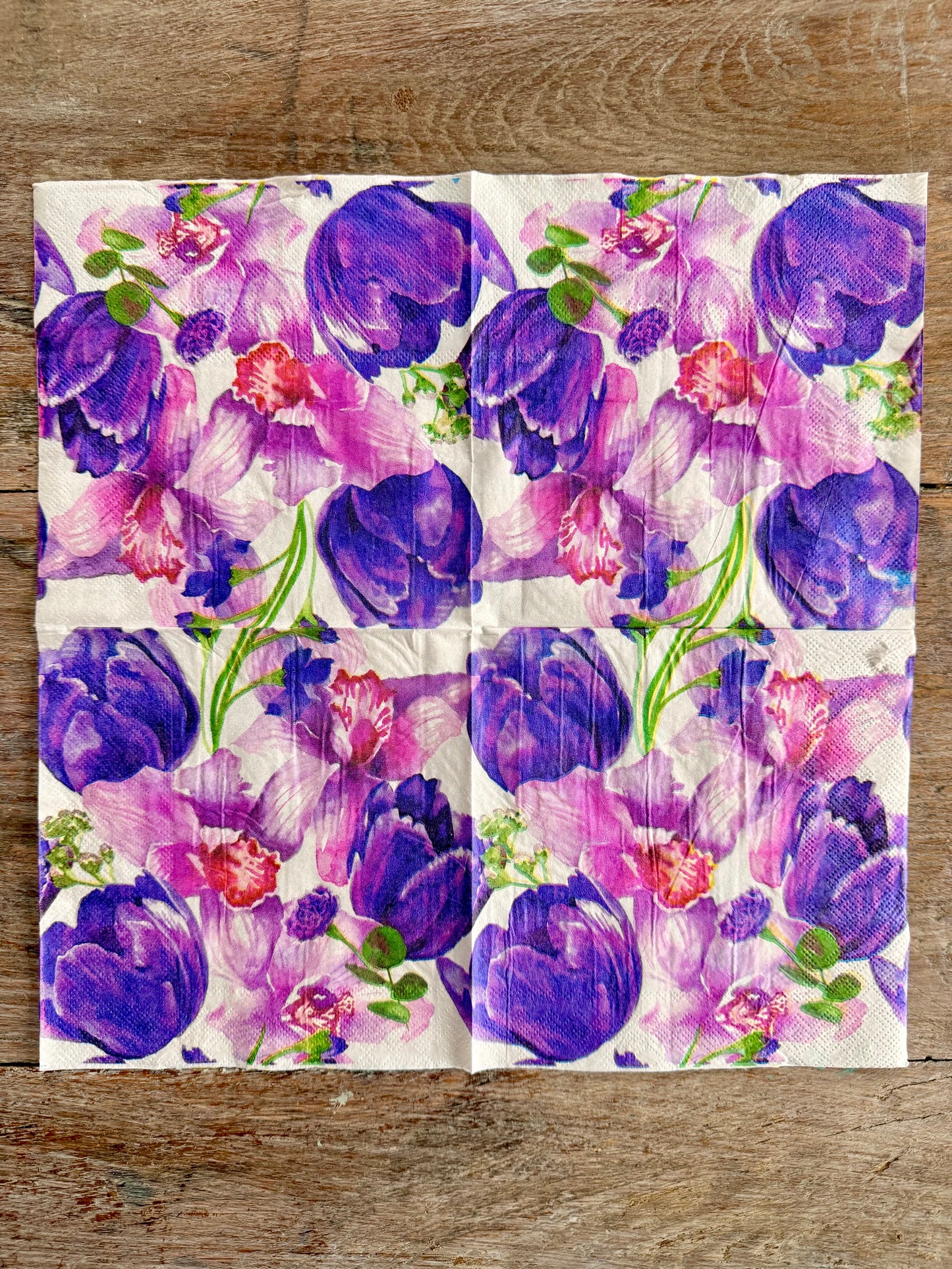 Napkin-Spectacular purple Floral