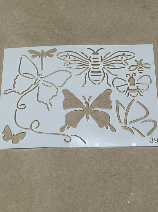Stencil-Bees & Butterflies