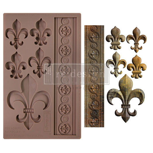 NEW:Re Design Decor mould - FLEUR DE LIS EN OR