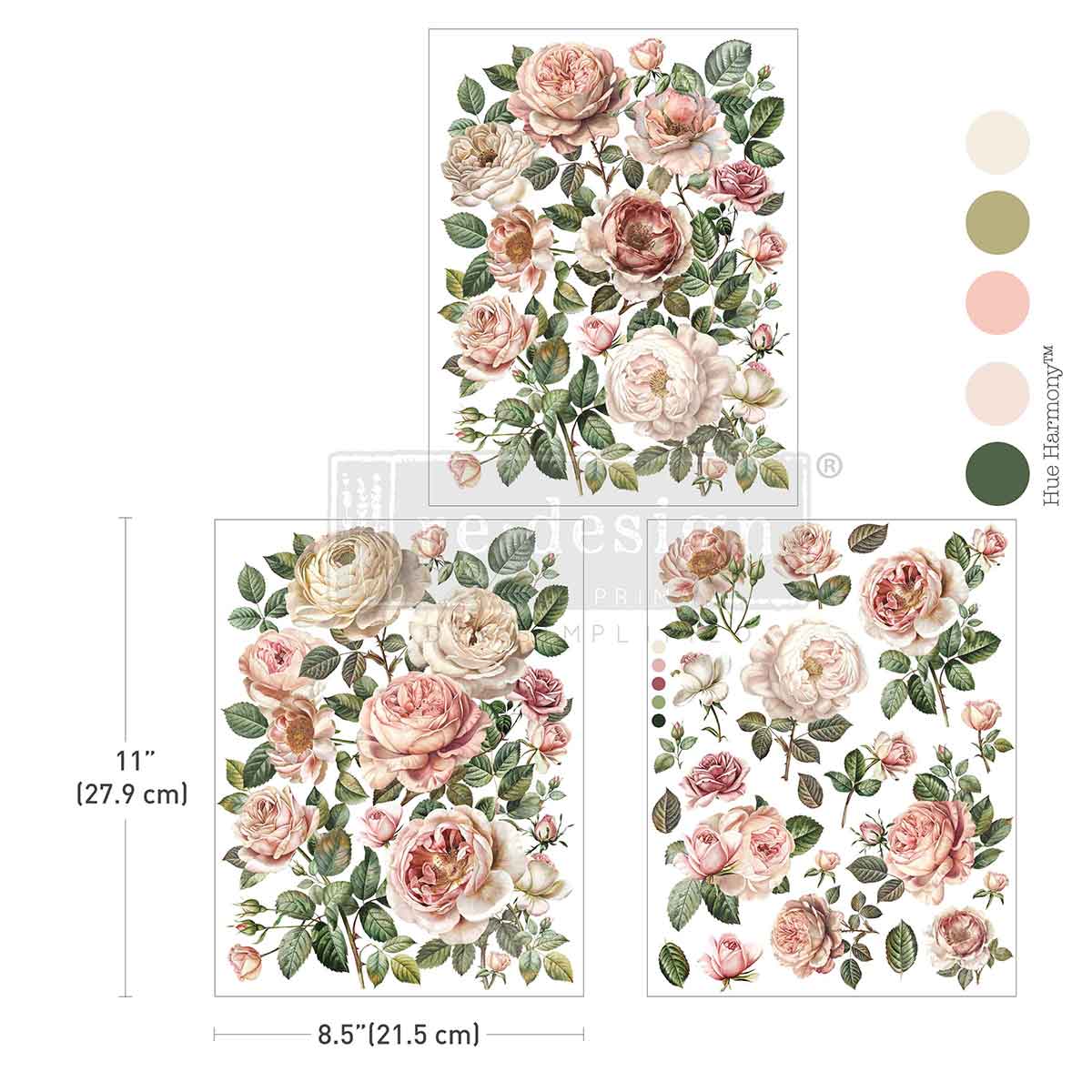 Redesign Decor Transfer Blush Blossoms-Middy size.
