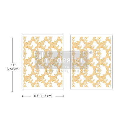 Redesign Kacha FOIL Transfer-Golden Lacework Middy size.