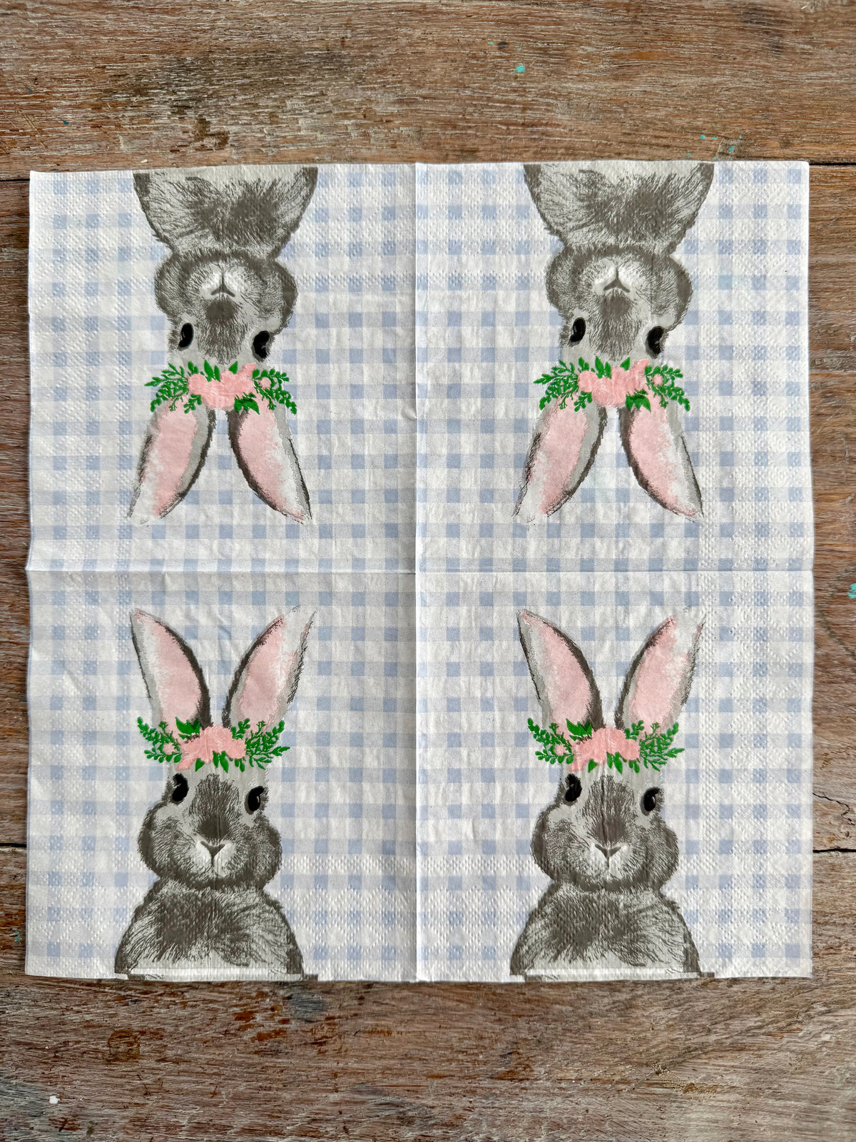 Napkin-Gingham Rabbit – Newton's Paints & Crafts NZ.