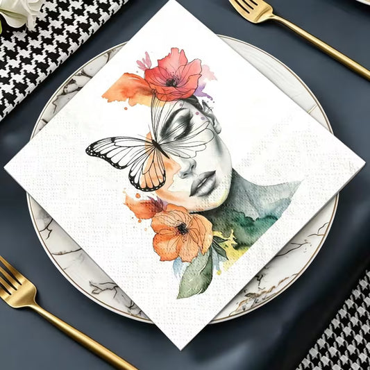 Designer Napkin-Madame Butterfly Bloom