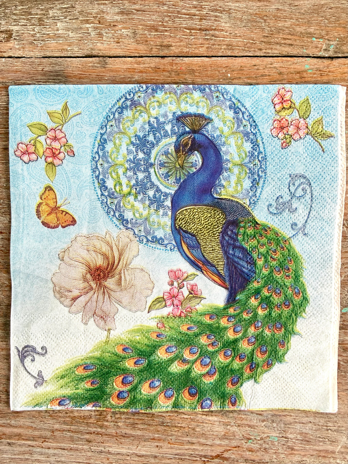 Napkin- Magnificent Peacock-French Collection.