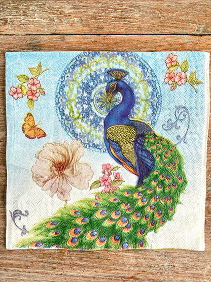Napkin- Magnificent Peacock-French Collection.