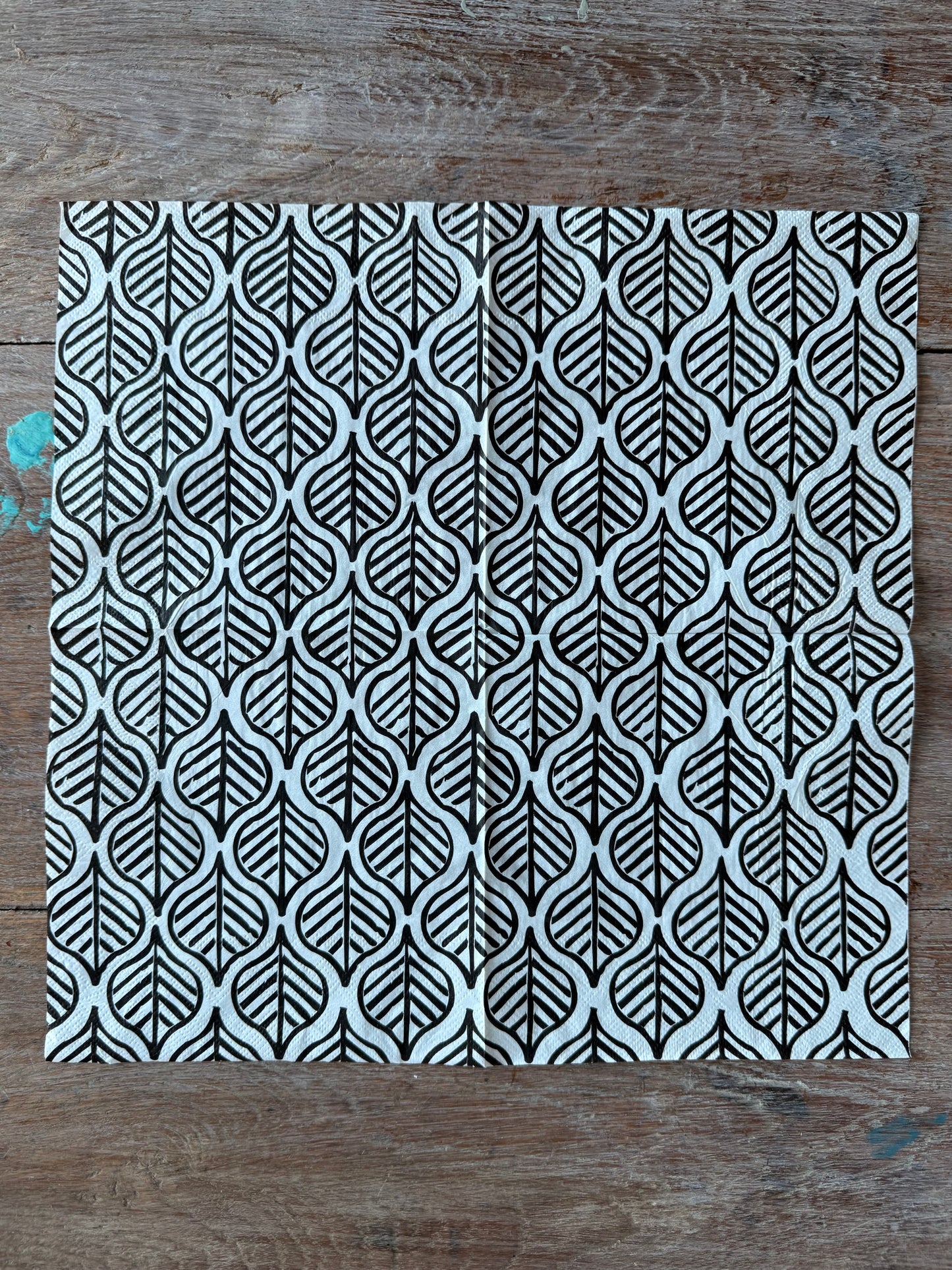Napkin-Black Leaf design