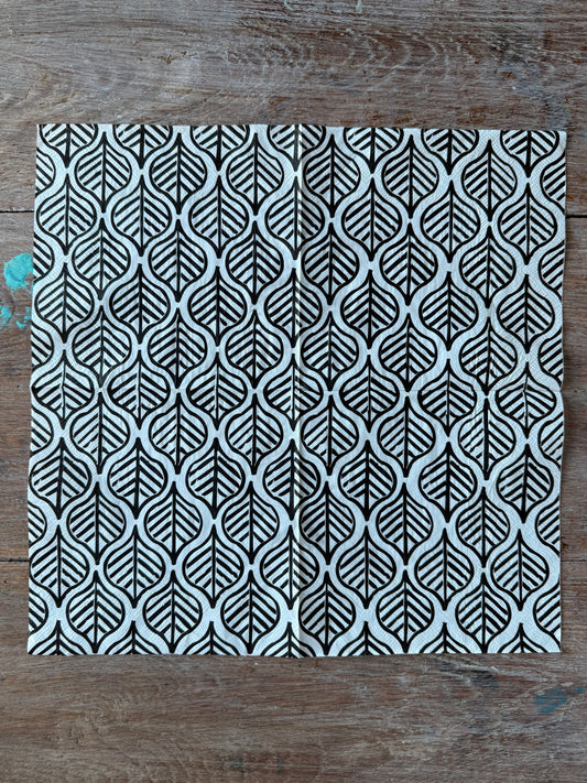 Napkin-Black Leaf design