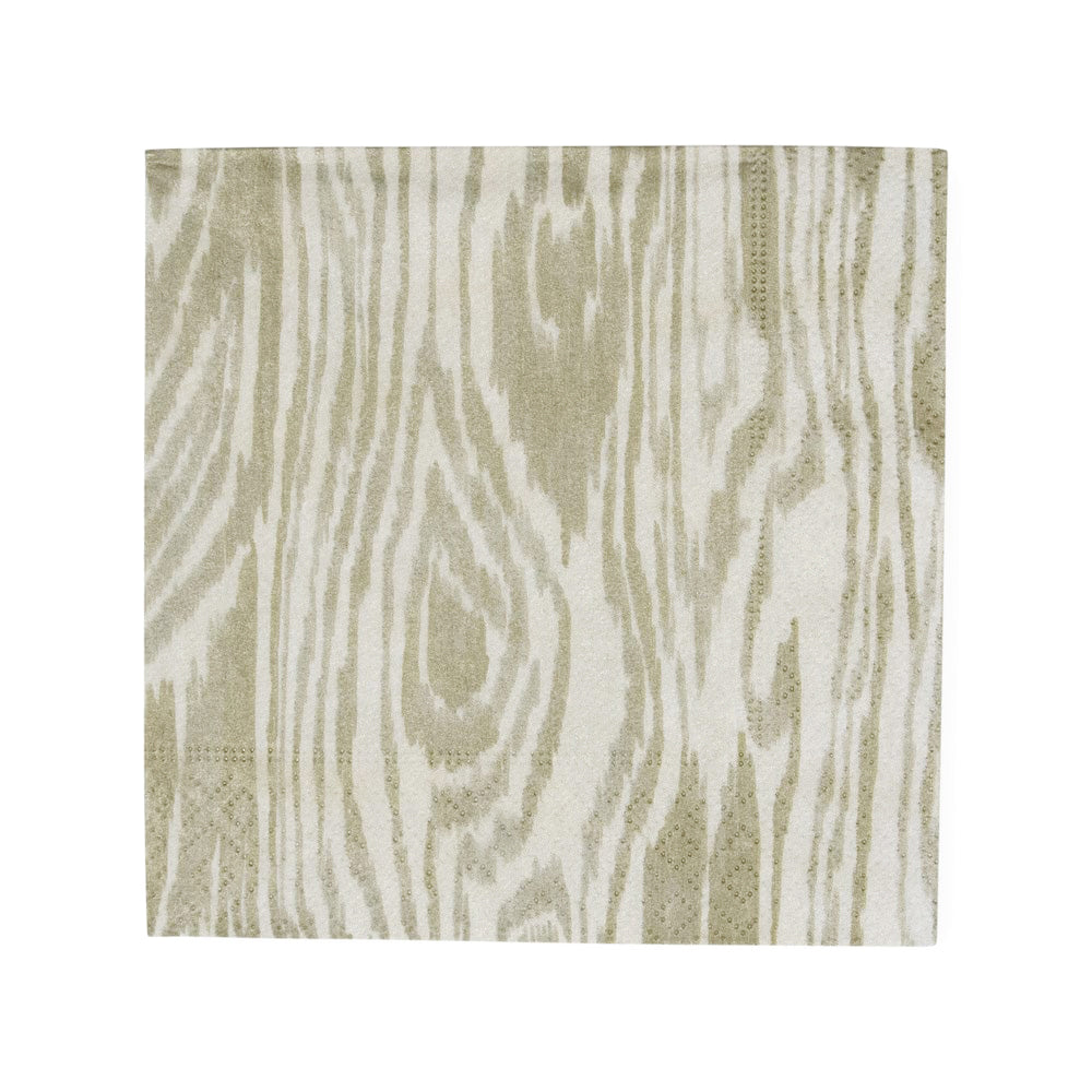 Designer Napkin-Woodgrain Sil/Gold Shimmer