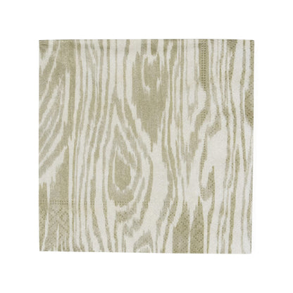 Designer Napkin-Woodgrain Sil/Gold Shimmer