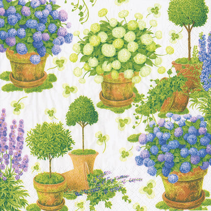 Designer Napkin-Potted Hydrangeas