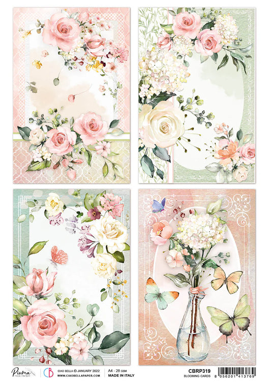 Rice paper- Blooming Cards