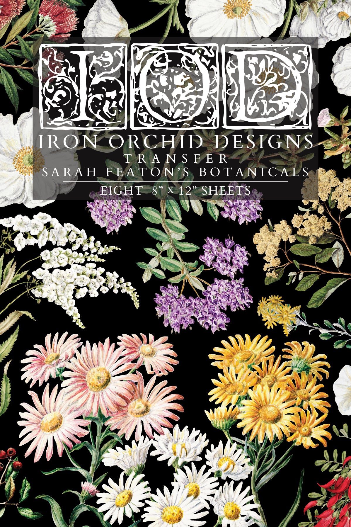 Sarah Featon's Botanicals IOD Transfer-8 sheets