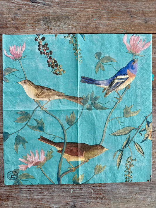 Napkin-Exotic Flora & Birdlife