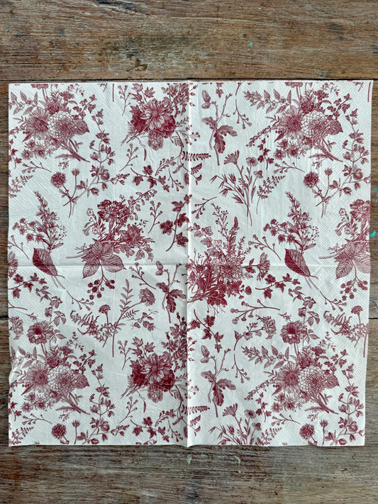 Napkin- Red Florals