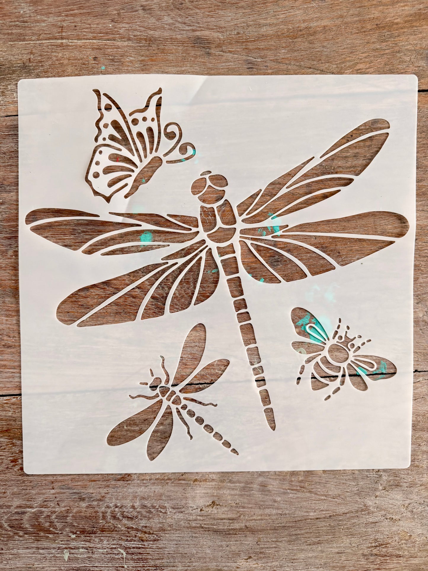 Stencil-Dragonflies, Butterfly, Bee