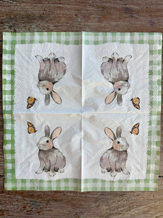 Napkin-Rabbit with Monarch