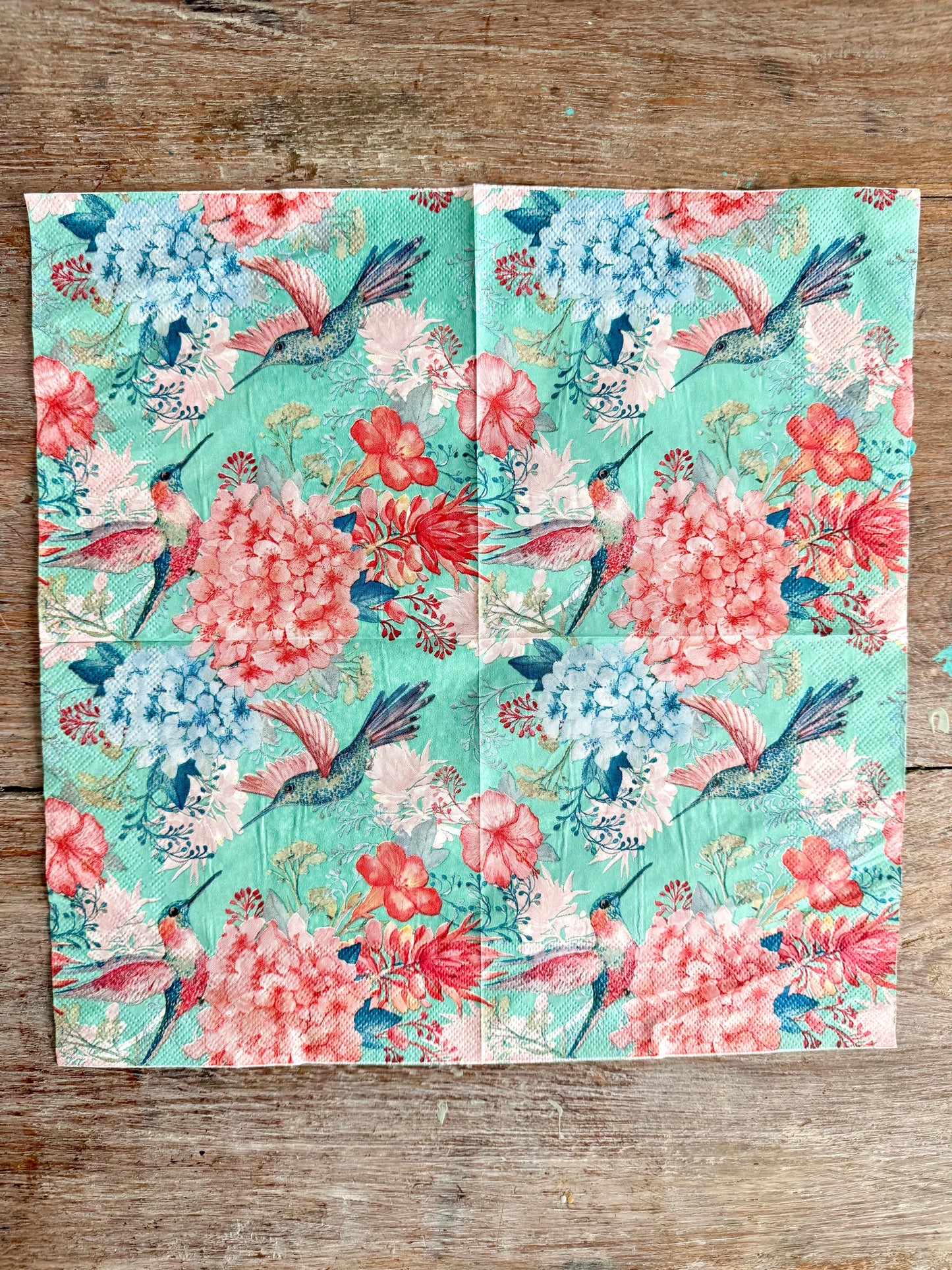 Napkin Tissue- Dreamy Hummingbird Hydrangea