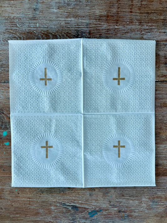 Napkin Designer-Medallion Crucifix Pearl