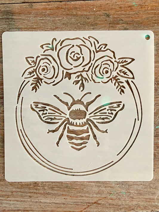 Stencil -Bee Floral Band
