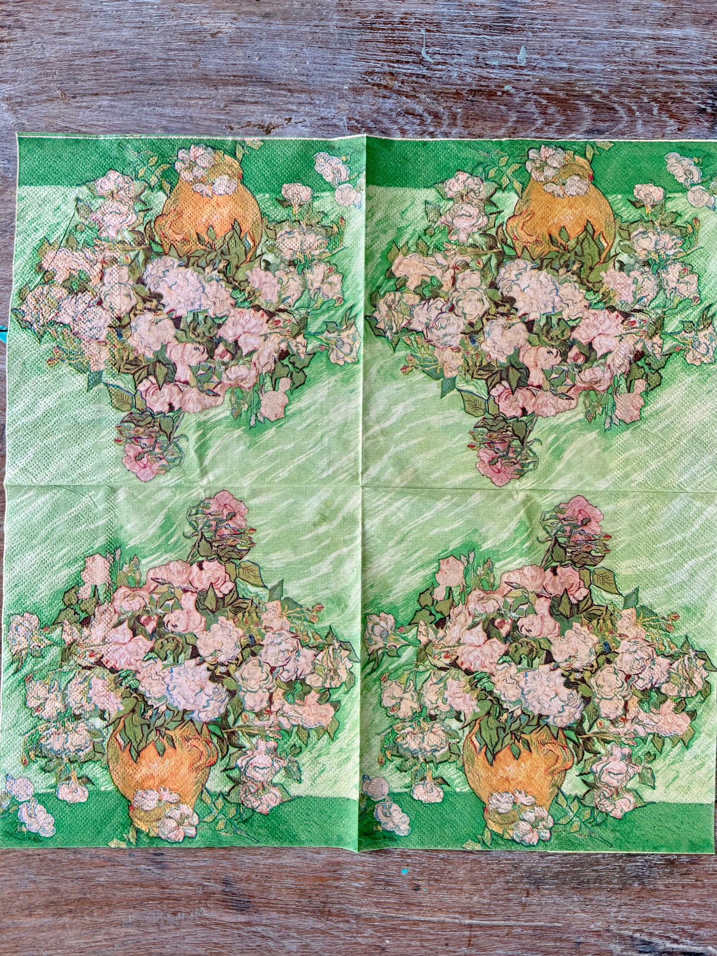 Napkin Paris- Van Goph White arrangement-French Collection