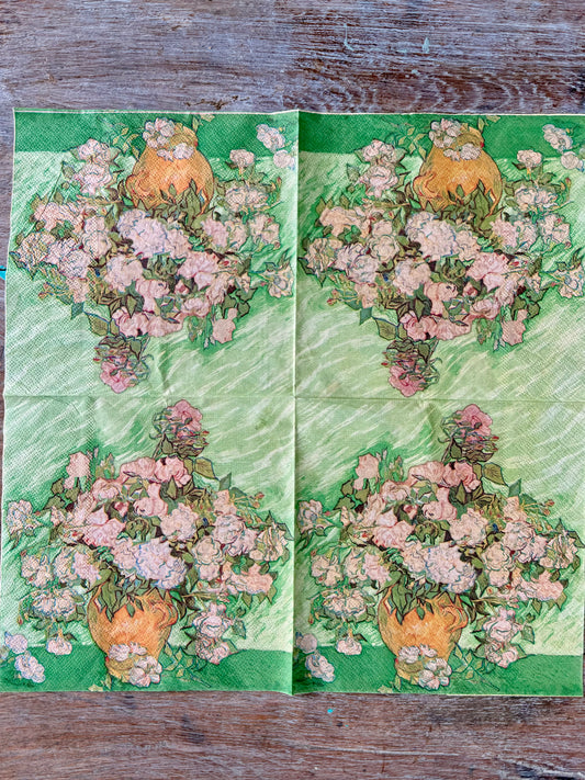 Napkin Paris- Van Goph White arrangement-French Collection