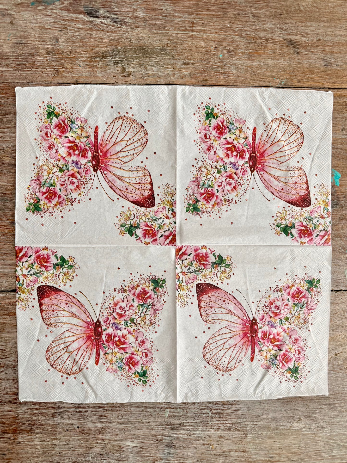Napkin- Butterfly Flowers