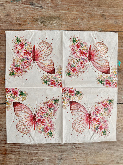 Napkin- Butterfly Flowers