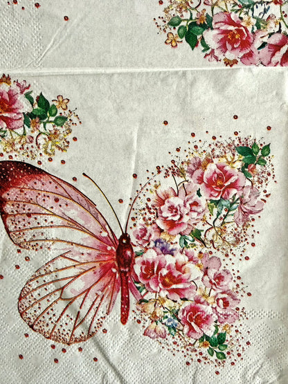 Napkin- Butterfly Flowers