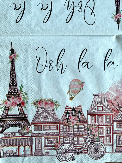 Napkin-Pink Rose Paris