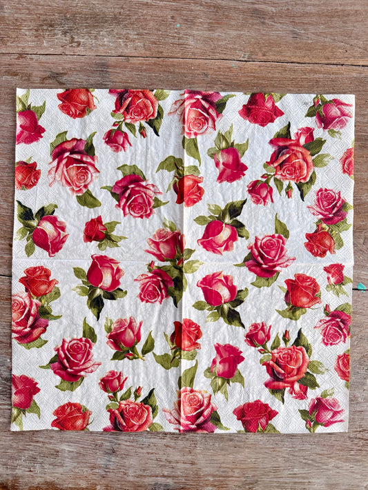 Designer Napkin-English Rose Romance