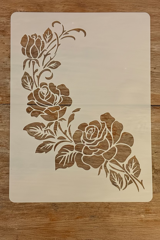 Stencil-Trailing Roses