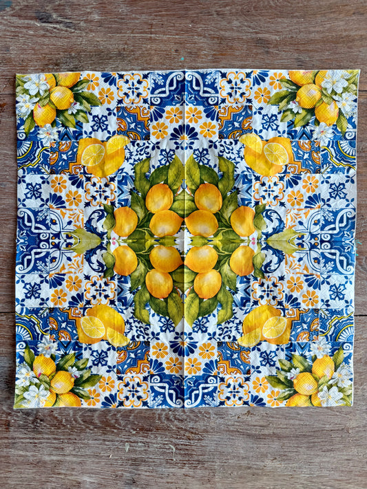 Napkin-Italian lemon tiles